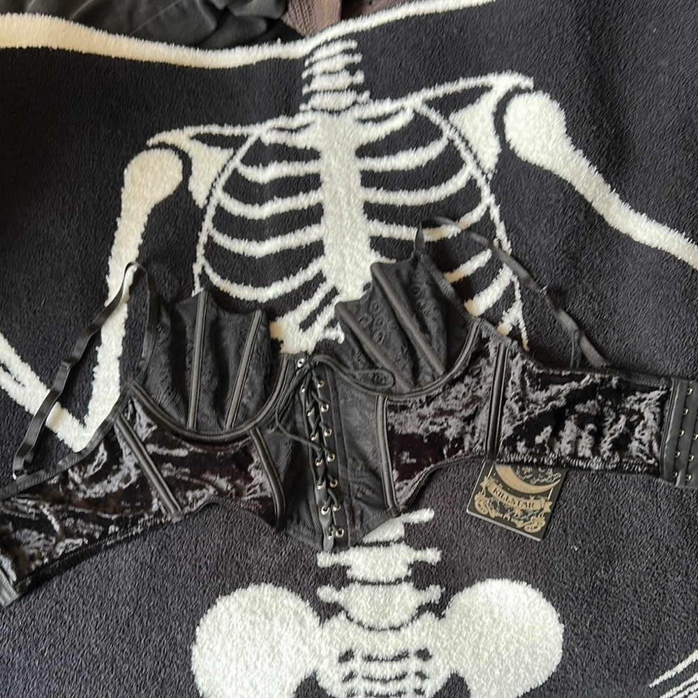 Black Velvet Corset Top